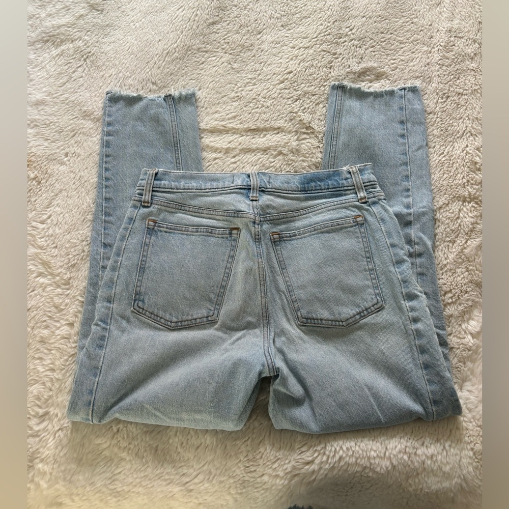 Abercrombie & Fitch The Skinny High Rise Light Blue raw Hem Jeans